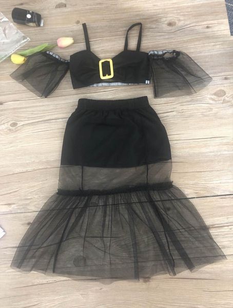 

1 6y summer fashion kids baby girl clothes solid off shoulder lace sleeve t shirts ankle length skirts, White