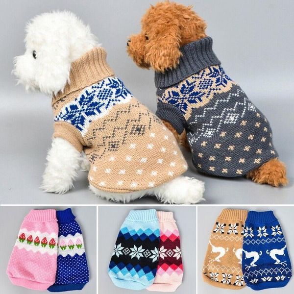 

dog apparel clothes pet cat knitwear sweater puppy wwarm coat clothing winter