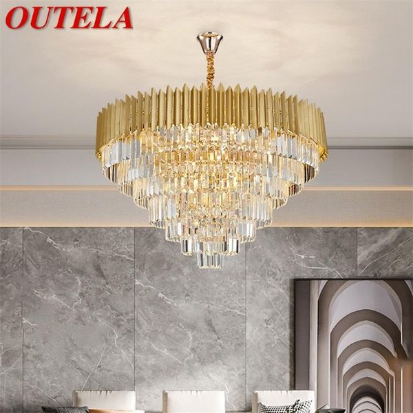 

chandeliers outela gold chandelier postmodern crystal pendant lamp home led light fixture for living dining room