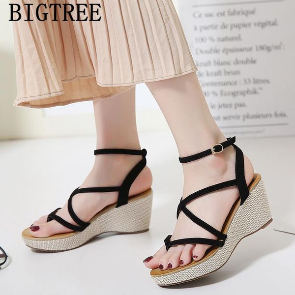 

sandals black platform wedges shoes for women fashion summer sandalias romanas zapatos mujer