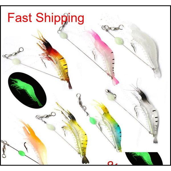 

7 color 9cm 5.5g luminous shrimp hook fishing hooks fishhooks soft baits & lures pesca fishing tackle ll-020 8moux hwj1r