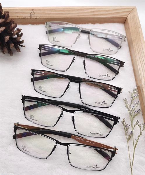 

designer sun ar308 berlin men's flat thin edge metal frame ultra light glasses, White;black