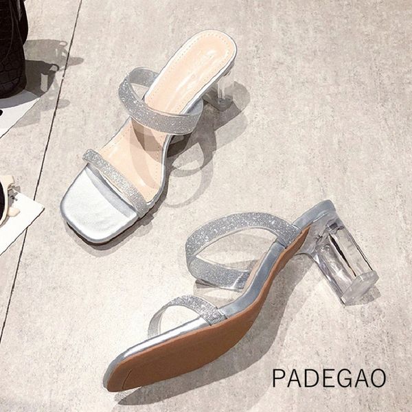 

women slippers 2020silver outside slippers crytsal bling sunmer elegant women x8ic#, Black