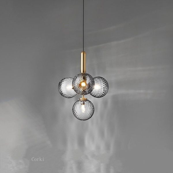 

pendant lamps modern glass ball led bedroom bedside gold indoor kitchen hanging light luminaire dining room decor fixtures