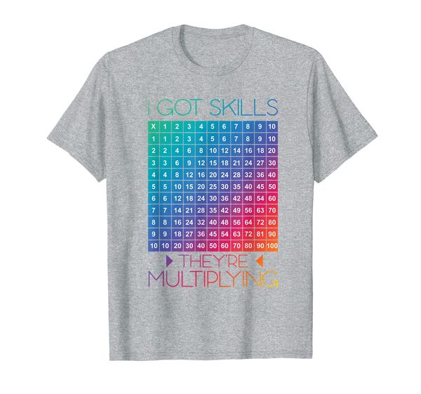 

funny math tee i got skills they're multiplying t-shirt, White;black
