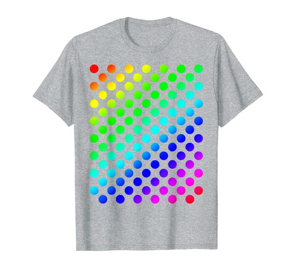 

dot day tshirt, rainbow polka dot shirt, White;black