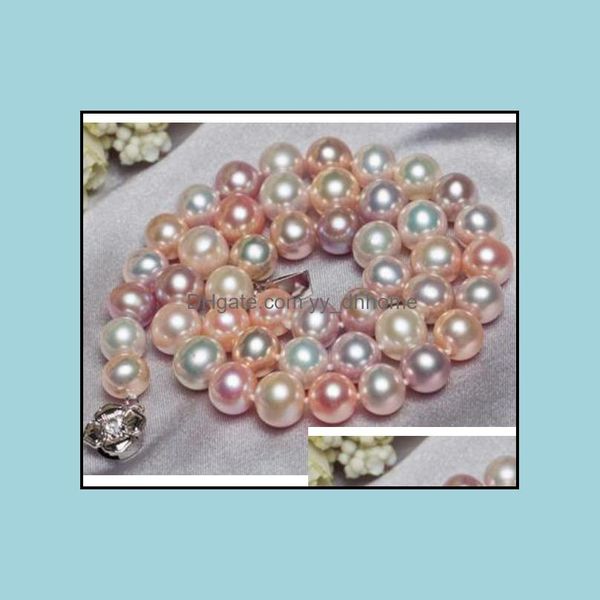 

beaded necklaces & pendants jewelry 9-10mm necklace natural white purple pearl 18 inch 925 sier clasp drop delivery 2021 qeay1, Silver