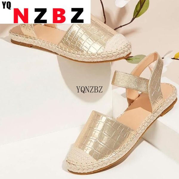 

sandals summer women 2021 solid color fashion ladies flat sole straw woven large size slip on female shoes, Black