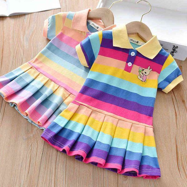 Summer Girl Clothes Kids Dresses For Girls Princess Rainbow Vestido Birthday Beach Dress Baby Costume Menina Children's Clothing G1215