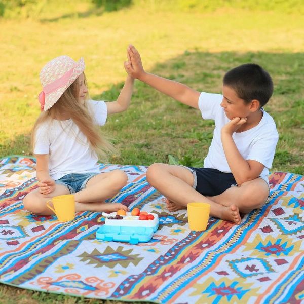 Cuscinetti per esterni BLACKDEER Tappetino da campeggio per famiglia Nazione Stile Stampato Addensare Impermeabile Picnic Spiaggia Gioco per bambini Primavera Lavabile in lavatrice