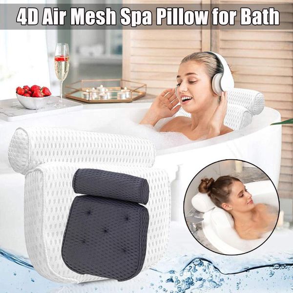 

pillow bath bathtub home spa for women&men with 4d air mesh breathable non-slip cushioned head rest badesofa