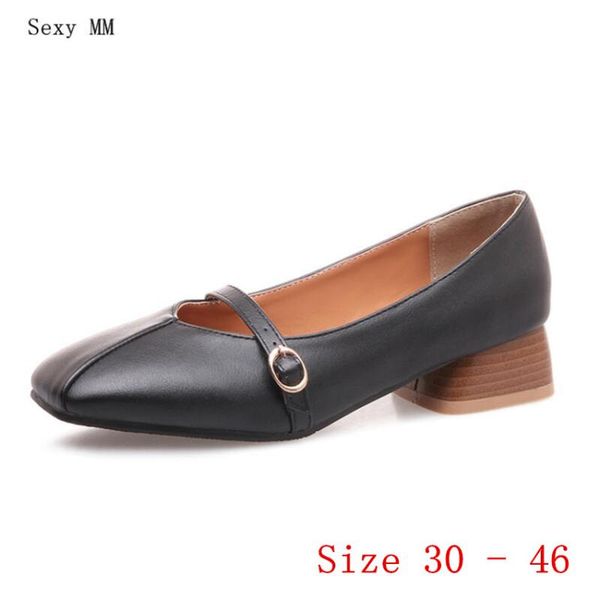 

dress shoes low high heels women pumps heel office stiletto woman party small plus size 30 31 32 33 - 40 41 42 43 44 45 46, Black