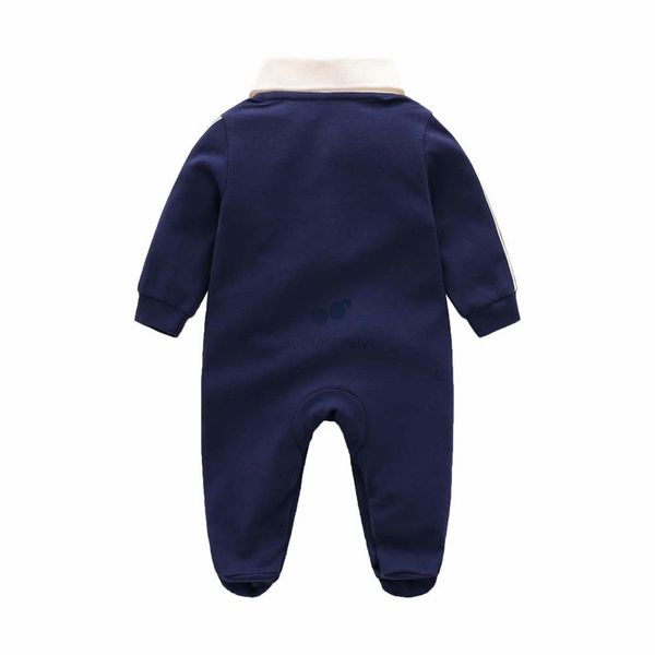 

baby kids romper infant boys letter lapel long sleeve jumpsuits newborn kids cotton romper designer baby boy 1st climb clothes a61288n, Blue