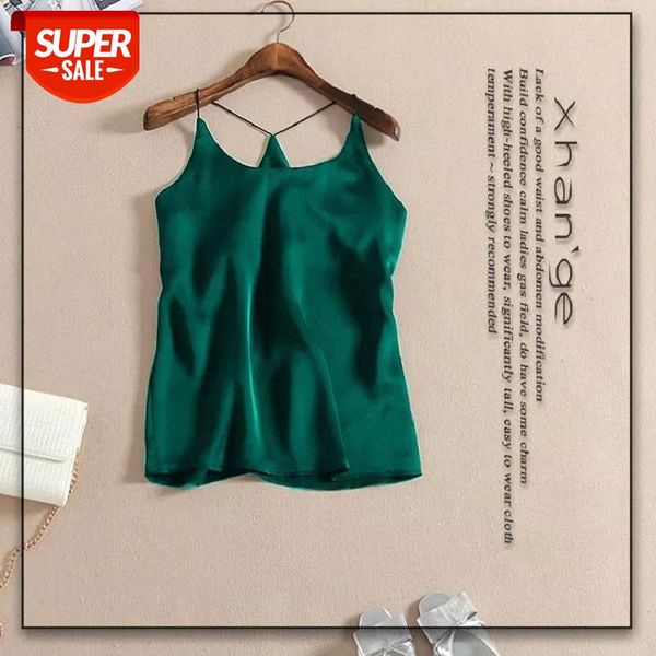 

tank women camis roupas slik 2020 summer style female solid sleeveless camisole white halter crop #du5a