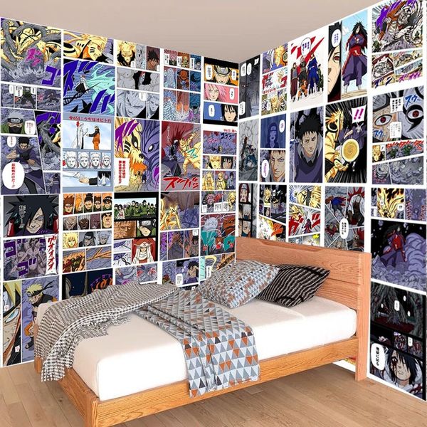 Colore giapponese anime 21x30 cm 20/30/40 pz adesivi murali sfondo muro anime carta da parati stampa adesivi anime teenager room decor 220309