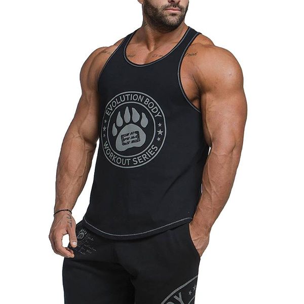 

men' tank summer fitness bodybuilding muscle sleeveless undershirt casual singlets gym running exercise sport men vests, White;black