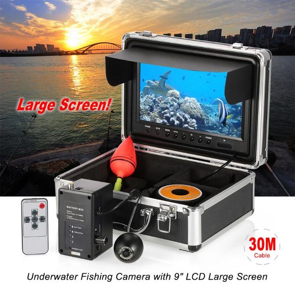 

fish finder underwater fishing camera 9" color lcd large screen monitor waterproof 1000tvl hd fishfinder 30m eu / us plug