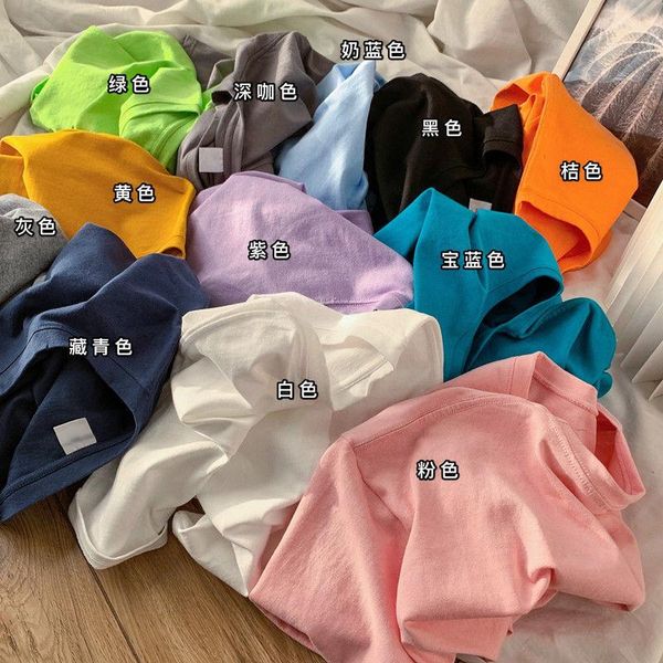 

men's t-shirts 100% cotton summer short sleeve t-shirt solid color loose and versatile half fashion[delivery within, White;black