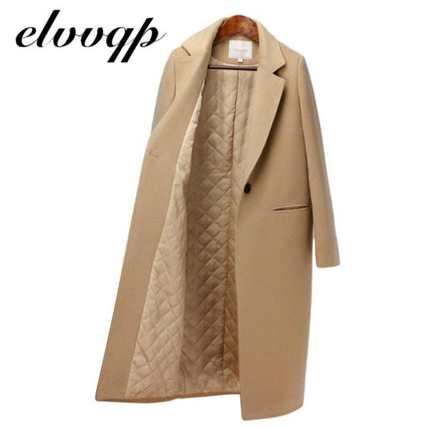 

winter coat women new arrival fashion wool coat outerwear female long plus cotton thick warm woolen overcoat women trench, Black