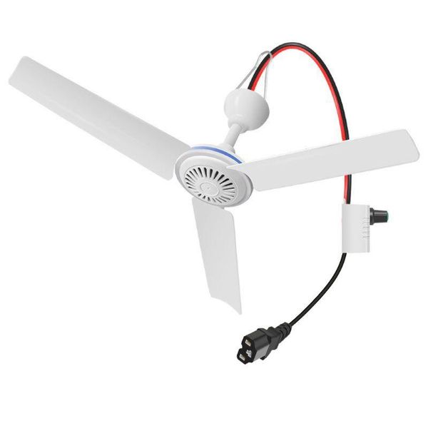 

electric fans c13 plug dc 12v-85v 19.6\" ceiling fan adjust speed hanging for camping tent