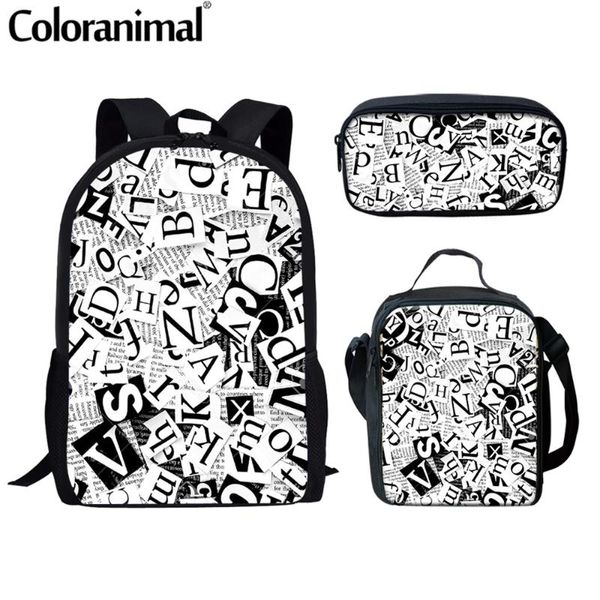 

backpack coloranimal school for teenager student letter cartoon pattern style boys gilrs book rucksack washable mochila bolsa