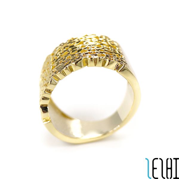 

classic eternal love always promise wedding jewelry sets 18k gold plating engraving clouds auspicious wishful big ring lucky traditional bri, Slivery;golden