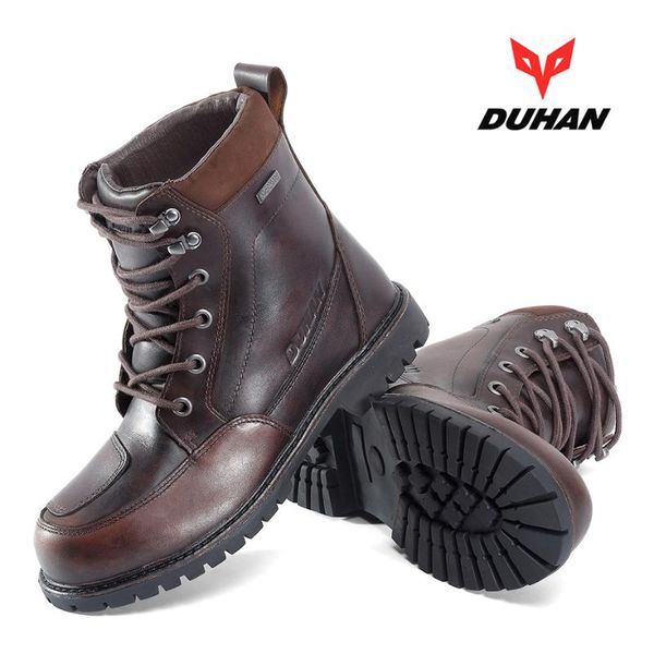 

motorcycle footwear duhan men boots martin tooling work waterproof moto outdoor motocross leather shoes vintage ankle