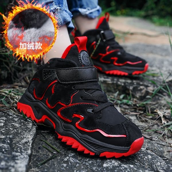 

kids winter boots warm hiking shoes for boys girls children trekking climbing outdoor sports sneakers anti-slip cn size 32-40