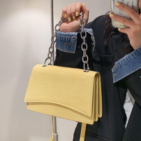 

evening bags stone pattern chain tote bag 2021 high-quality pu leather women's designer handbag shoulder messenger