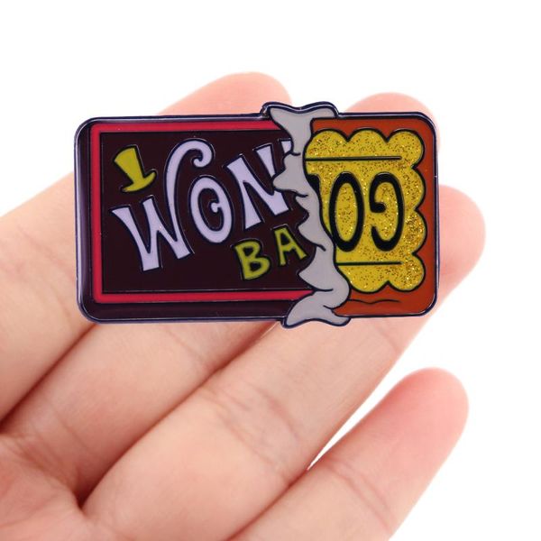 

pins, brooches dz1834 chocolate ticket funny movie enamel pins badge for backpack collar lapel pin hat jewelry birthday gifts friends, Gray