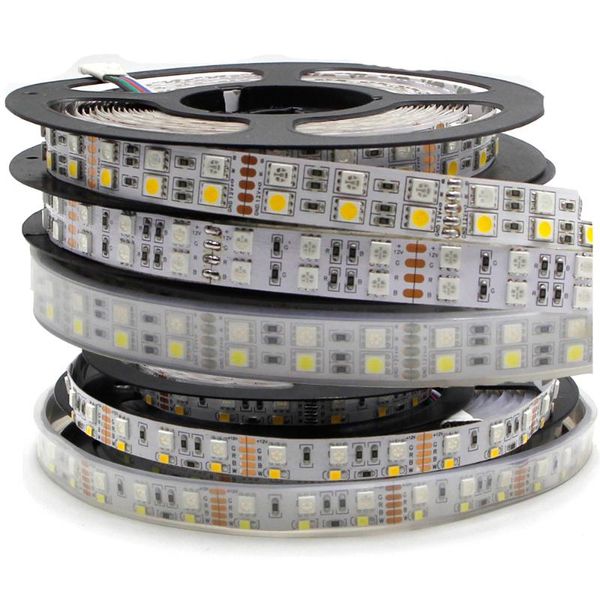 

5m double row 600 led strip light rgb + 2835 white / warm white 12v 120 led/m led flexible ribbon tape lamp rgbw
