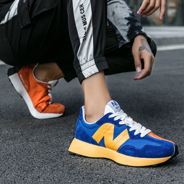

bailun cool running 2021 autumn fashion trend n-shaped casual sports color matching men's sho, Black