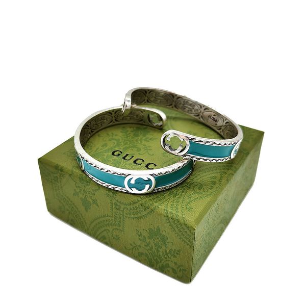 

special offer 70% off luxury jewelry gujia trendy fashion, friend, lovers, enamel bracelet, interlocking pattern piping, Black
