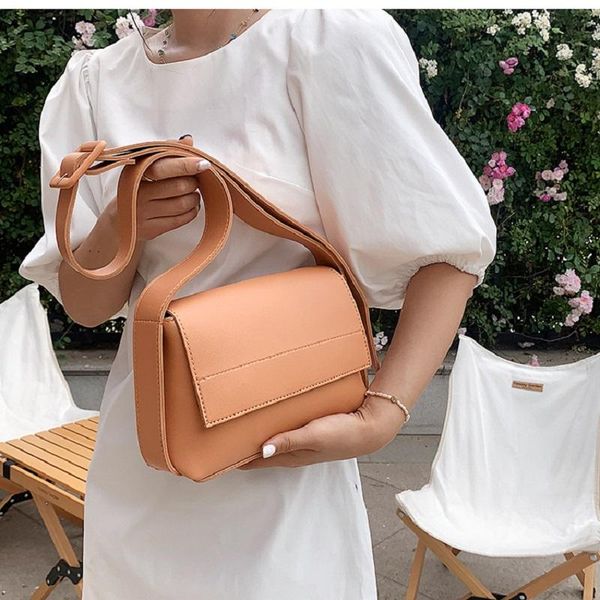 

evening bags shoulder bag women cross body leather small orange white brown adjustable wide ladies baguette 2021 trend designer