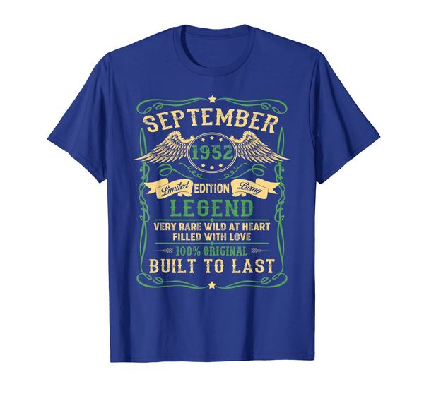 

legend born in september 1952 67th birthday gifts funny t-sh, White;black