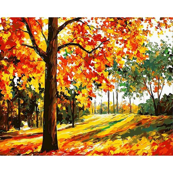 

ruopoty painting by numbers autumn amorous feelings landscape oil diy painting home handpainted wall canvas artwork