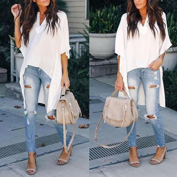 

gothic vadim women polyester office elegant long loose blouse ladies casual long sleeve work shirt blouse femininas blusa plus size mujer, White