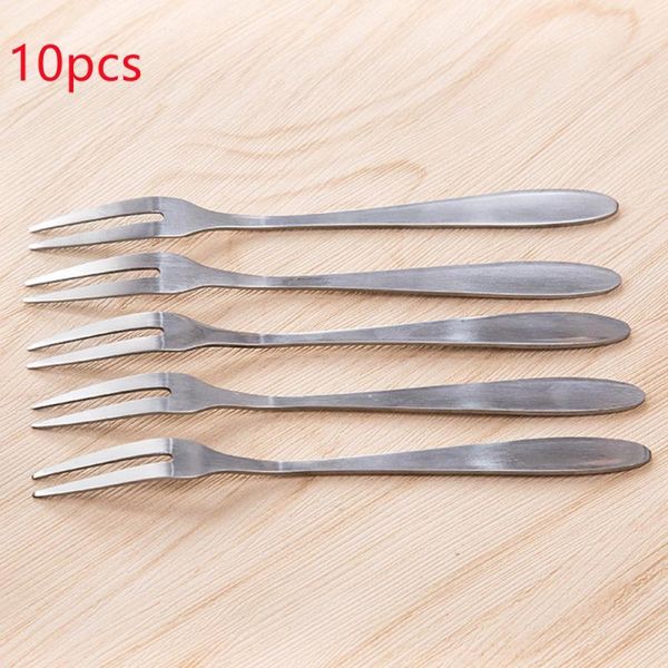 

forks stainless steel fruit fork 13cm two-tine snack cake dessert home tableware cafeteria flatware kitchen accessory
