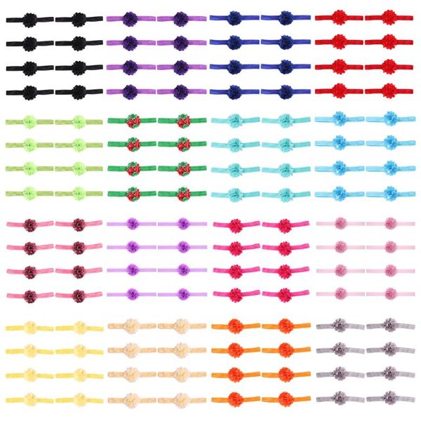 

8 pcs kids baby beautiful floral headband elastic stretch children's hair bands hatwo1012, Slivery;white