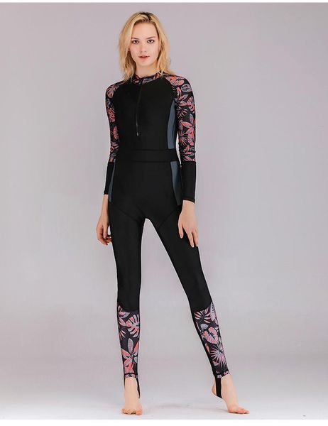 

one-piece suits women's padded lycra wetsuitsfull body cover swimsuit long sleeve front zipper diving skin rash guard scuba snorkeling