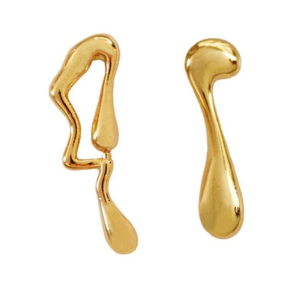 

version personality minority temperament simple asymmetric earrings, Golden