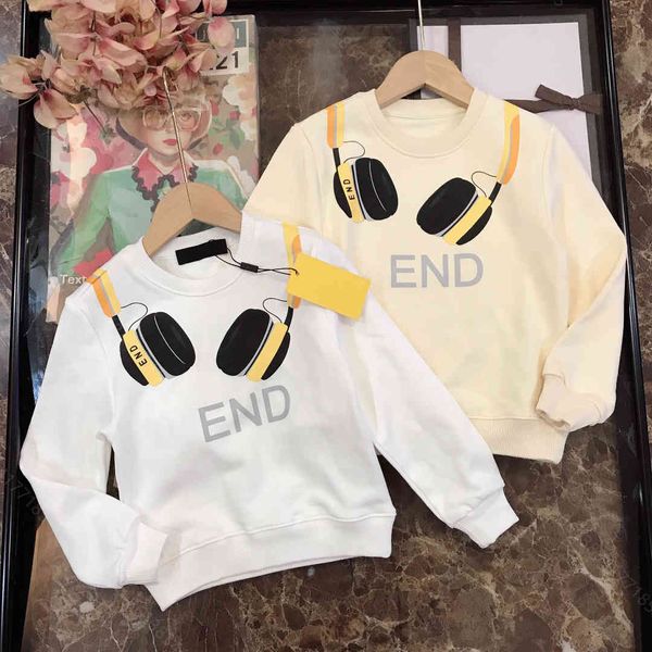 

designer clothes kids hoodie coat fashion boys round neck pullover cotton long-sleeved hooded sweatshirt girls high definition print childre, Black