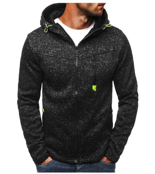 

men's hoodies & sweatshirts 2021 brand jacquard hoodie fleece cardigan hooded coat pullover for male hoody sweatshirt, Black