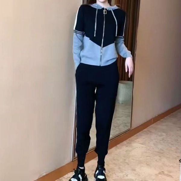 

women's tracksuits cotton leisure sports suit spring and autumn female sweater long sleeve of two pieces jfrc, Gray