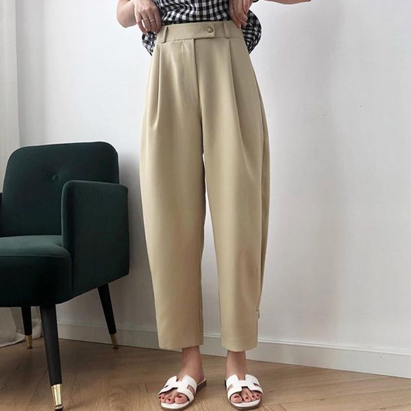 

women's pants loose 2021high waist suit wide leg trousers early spring new straight casual solid color slim fashion, Black;white