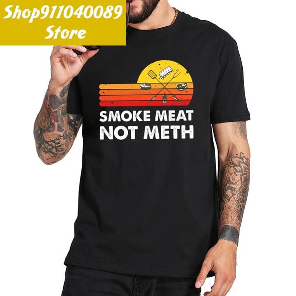 

men's t-shirts smoke brisket not t shirt funny tshirt bbq grillmasters smoker vintage 2021 soft o-neck male tee, White;black