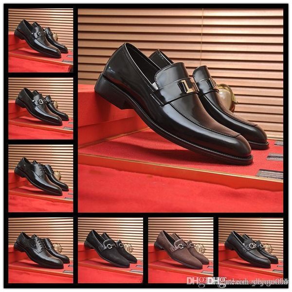 

men leather shoes men dress shoes formal wedding party shoes for men retro brogueluxury brand men's oxfords, Black