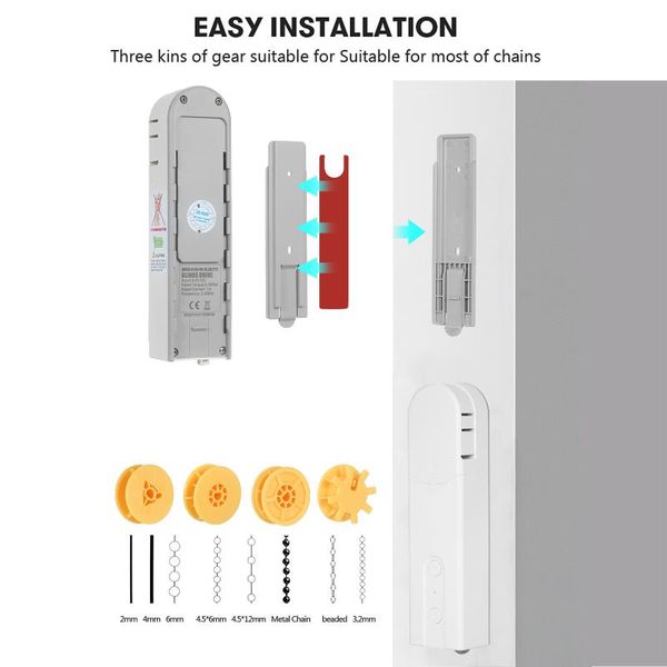 

solar powered bt control smart blinds drive motor tuya wifi motorized chain roller shade shutter time scene and group mode