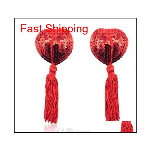 

self adhesive sequin tassel cover heart shape bra nipple cover pasties breast petals covers nipple cover in qylkwn bdefashion, Silver