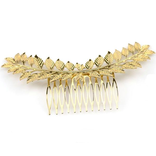 

other hair-comb leaf plug hair clip retro accessories headdress alloy, Golden;white